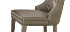 Kacela Champagne Synthetic Leather & Champagne Finish Side Chair (Set of 2)