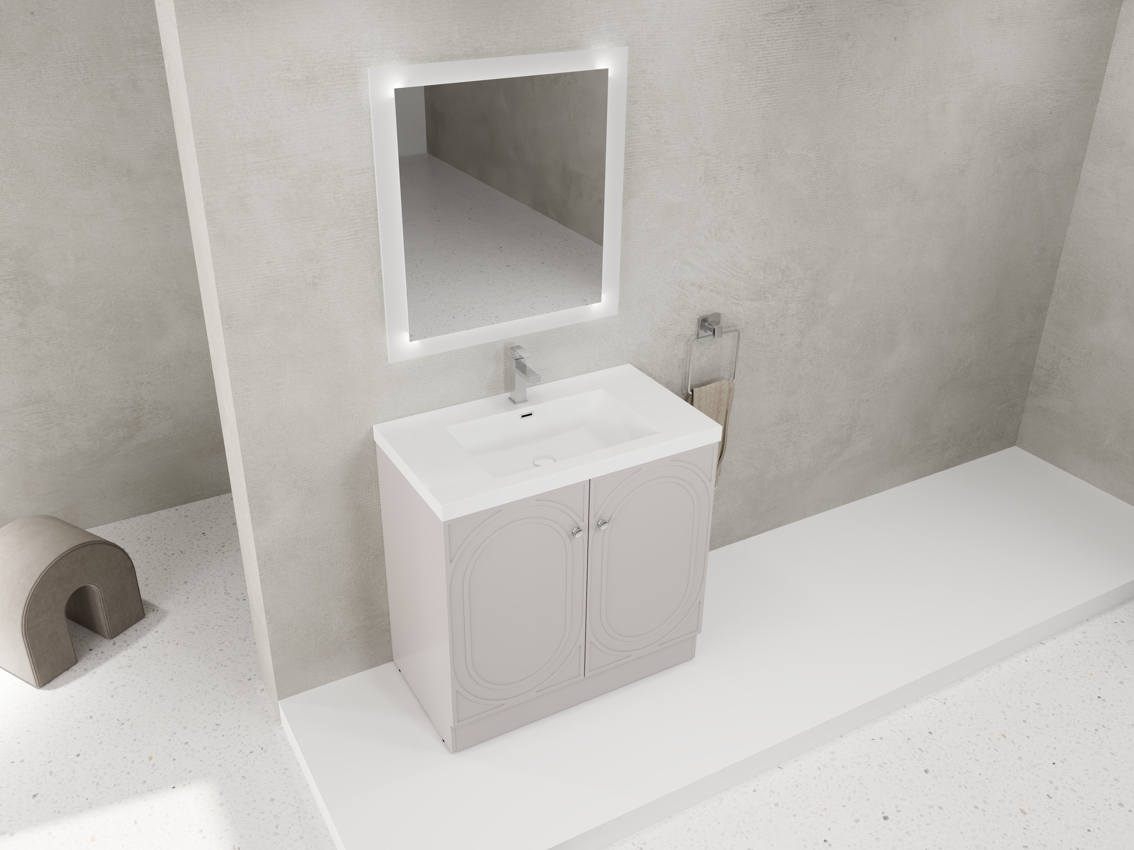 36" Freestanding Bathroom Vanity with Resin Sink