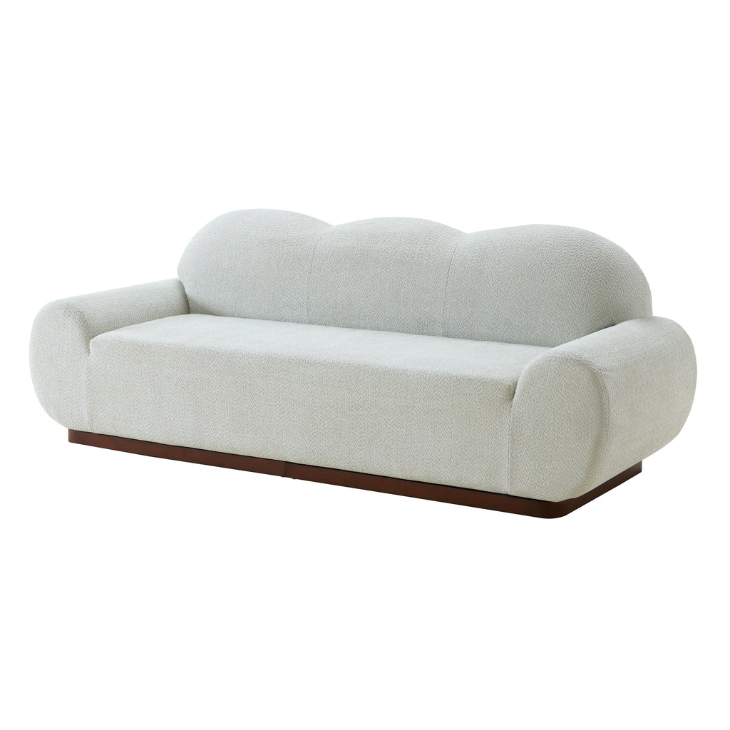 88in. Round Arm Cloud Curved 3 Seater Modern Upholstered Boucle Sofa