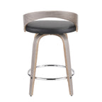 25" Mid-Century Modern Fixed Height Counter Stool with Swivel in Light