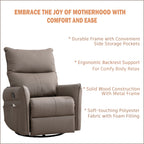 PU Rocking Recliner Chair with 360° Swivel