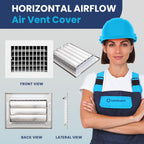 AC Register Vent Cover 8X6 Inch - Adjustable Aluminum HVAC Grille