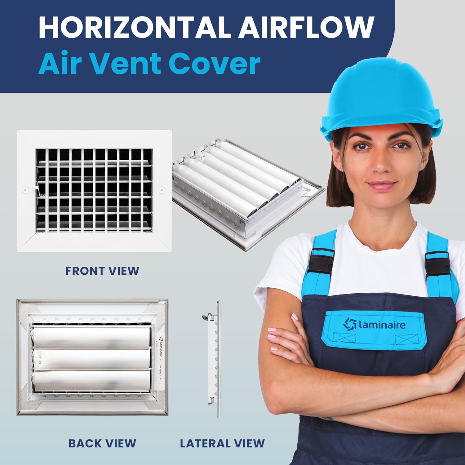 AC Register Vent Cover 8X6 Inch - Adjustable Aluminum HVAC Grille
