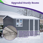 10X8FT Outdoor Steel Storage Shed with Clear Window