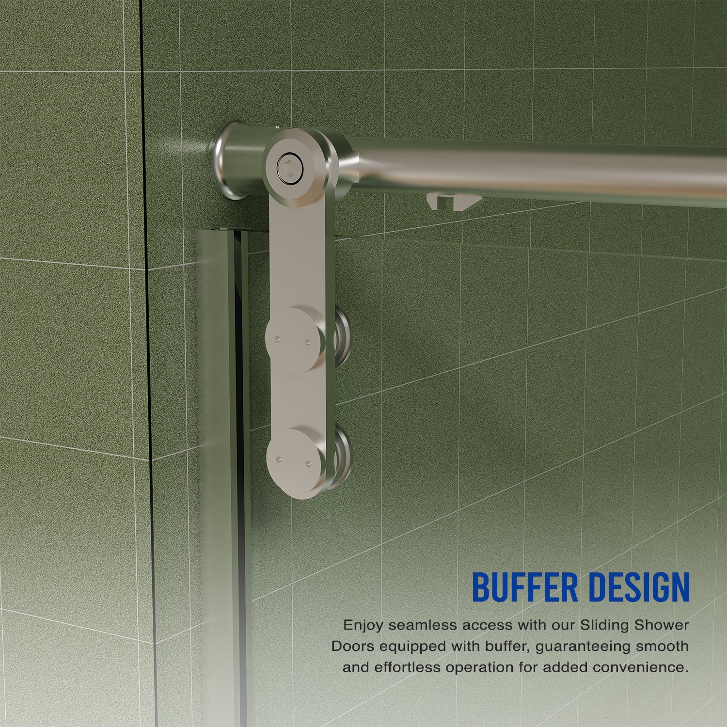 56"-60"W x 76"H Frameless Shower Door