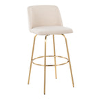 30" Contemporary Fixed Height Barstool with Swivel
