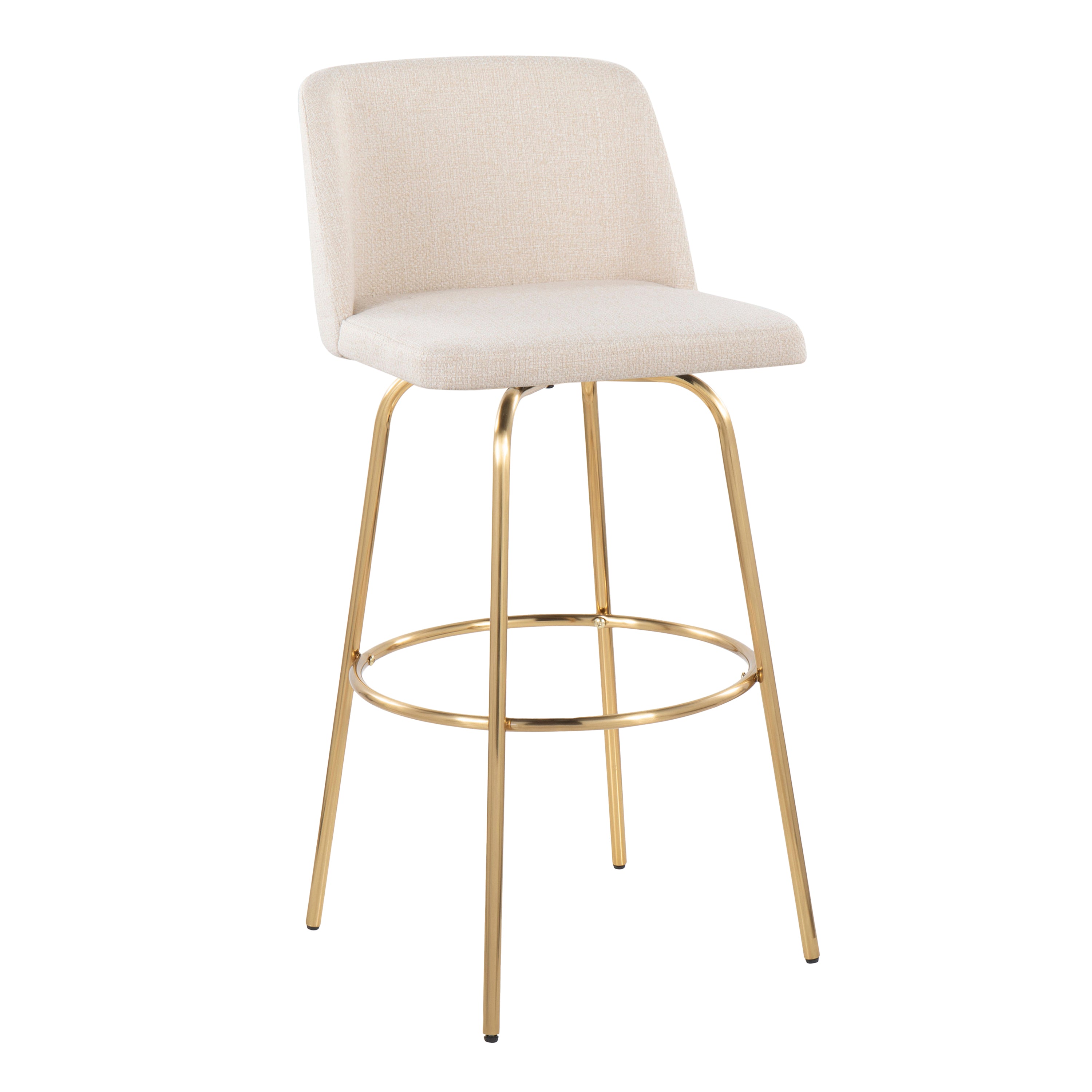 30" Contemporary Fixed Height Barstool with Swivel
