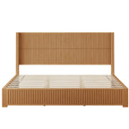 Solid Wood Platform Bed Frame with Headboard - King Size