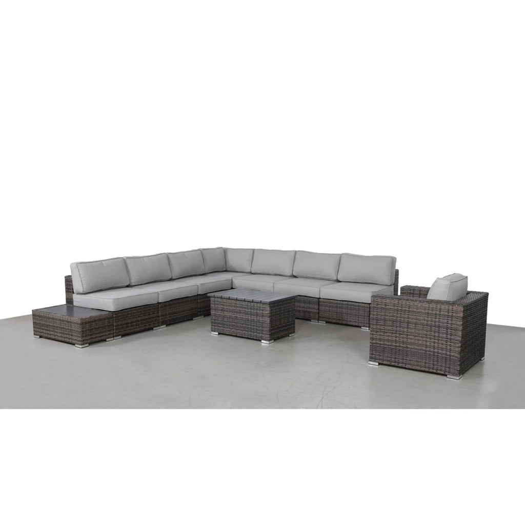 7-Person Wicker Patio Seating Group with Cushions – Fully Assembled