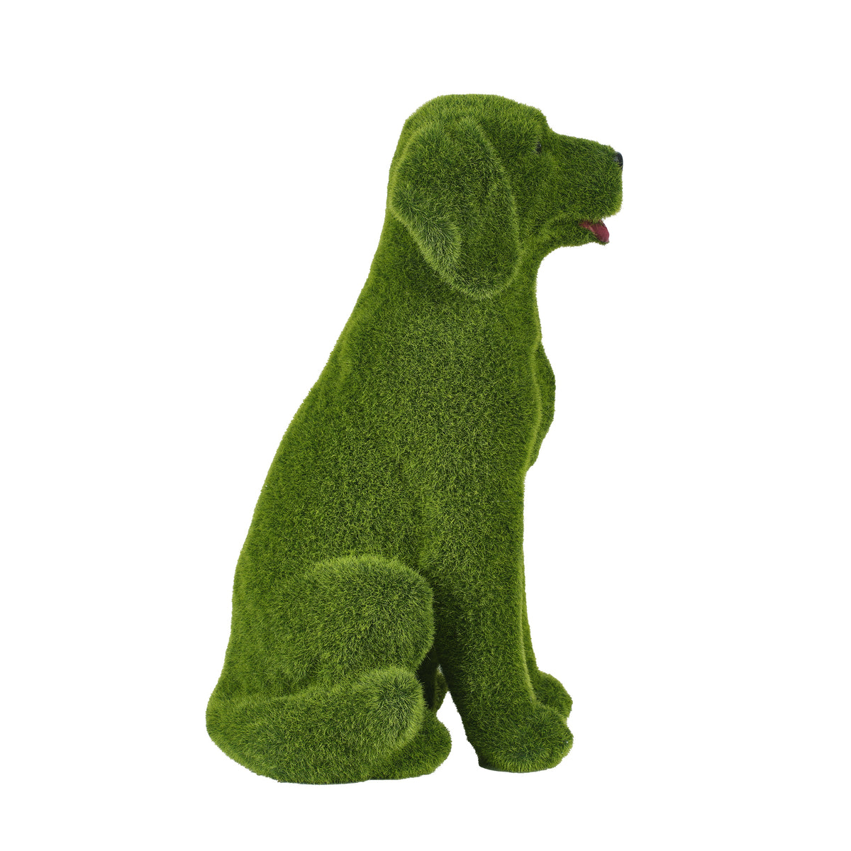 13.7" Garden Statue, Flocked Dog Figurine Style A, Resin
