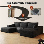 107" Cloud Sectional Sofa with Ottoman