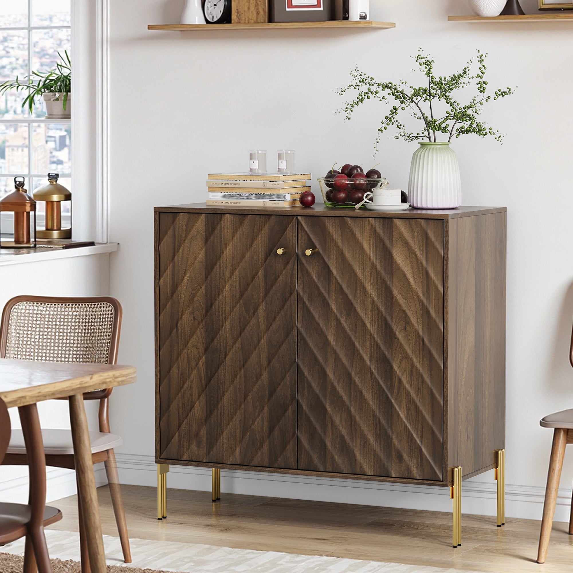 Mid-Century Modern Sideboard Buffet with Storage
