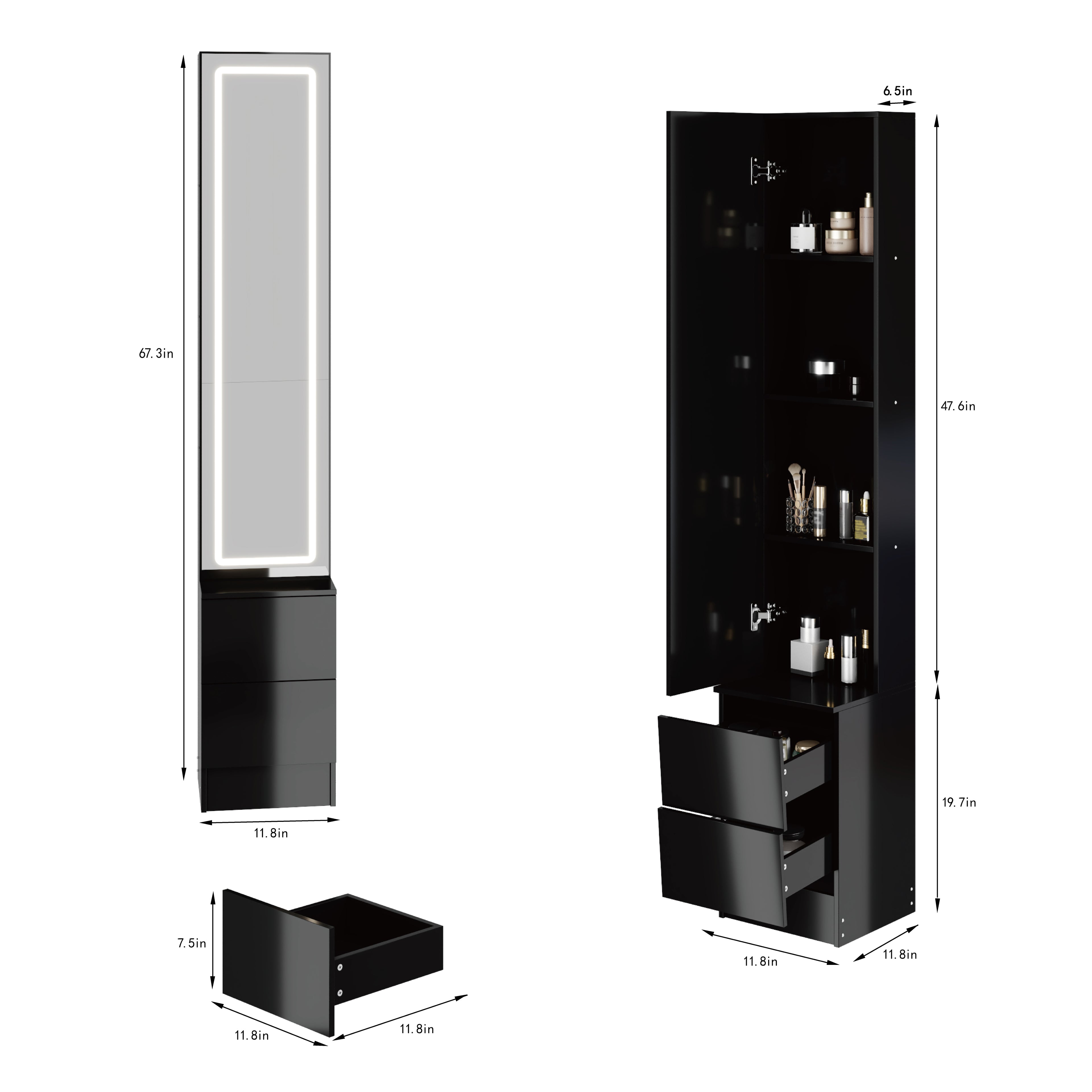 LED Dressing Mirror Cabinet