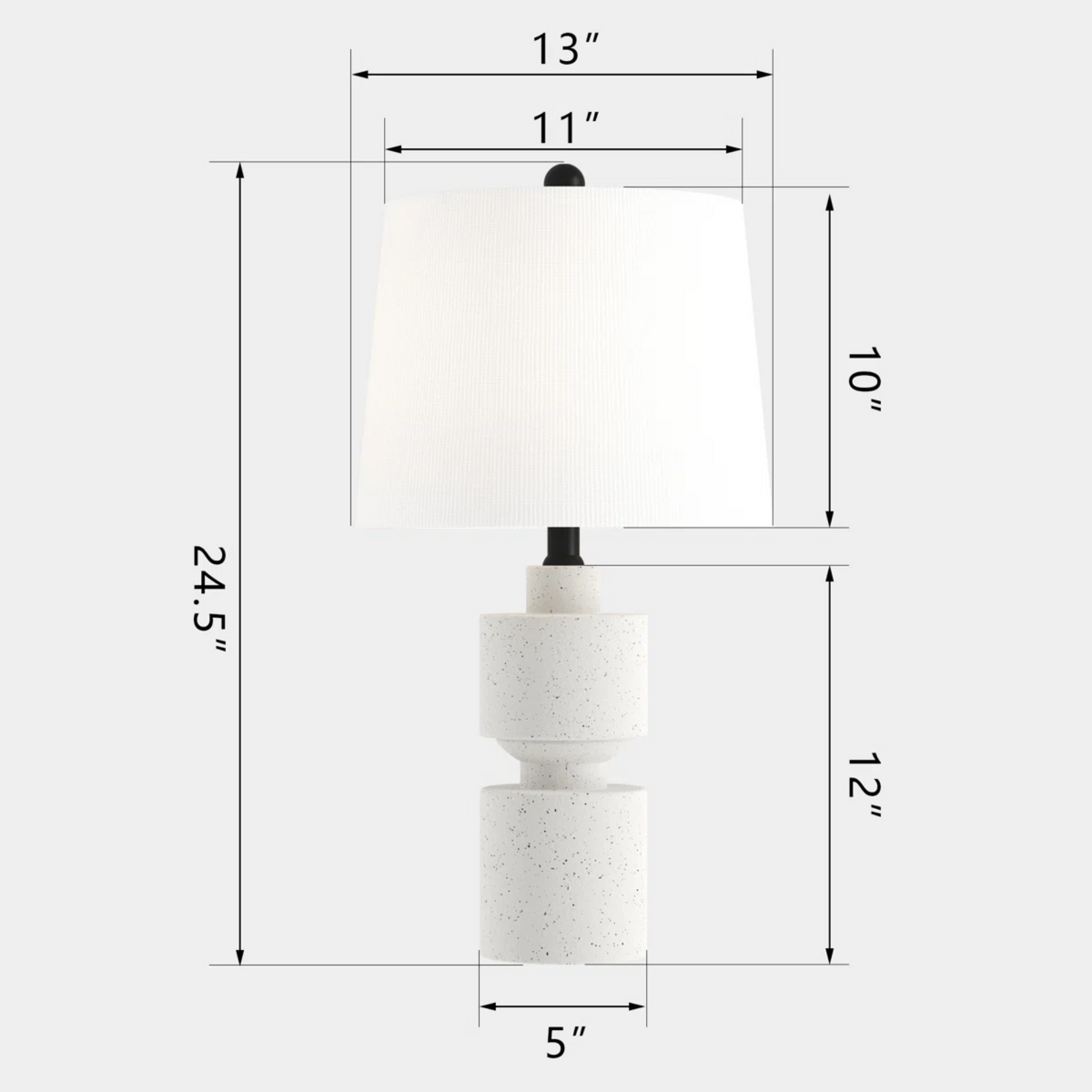 Modern Farmhouse Table Lamp, 24.5-Inch, Resin, Beige