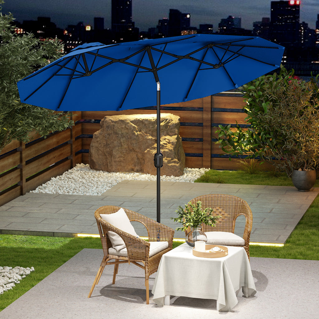 Outsunny 9.5' Double-Sided Patio Umbrella