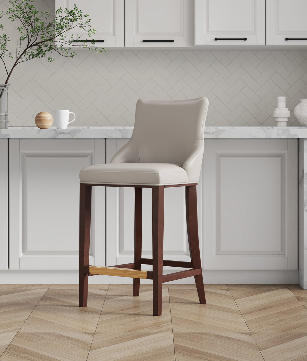 Shubert Wood Upholstered Barstool
