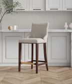 Shubert Wood Upholstered Barstool