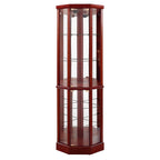 6 Shelf Lighted Corner Curio Cabinet with Adjustable Shelves