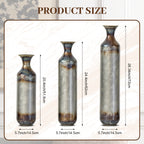 Hand-Forged Metal Vases Set of 3