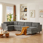Modern Modular Sectional Couch - 6 Seaters Sleeper Sofa
