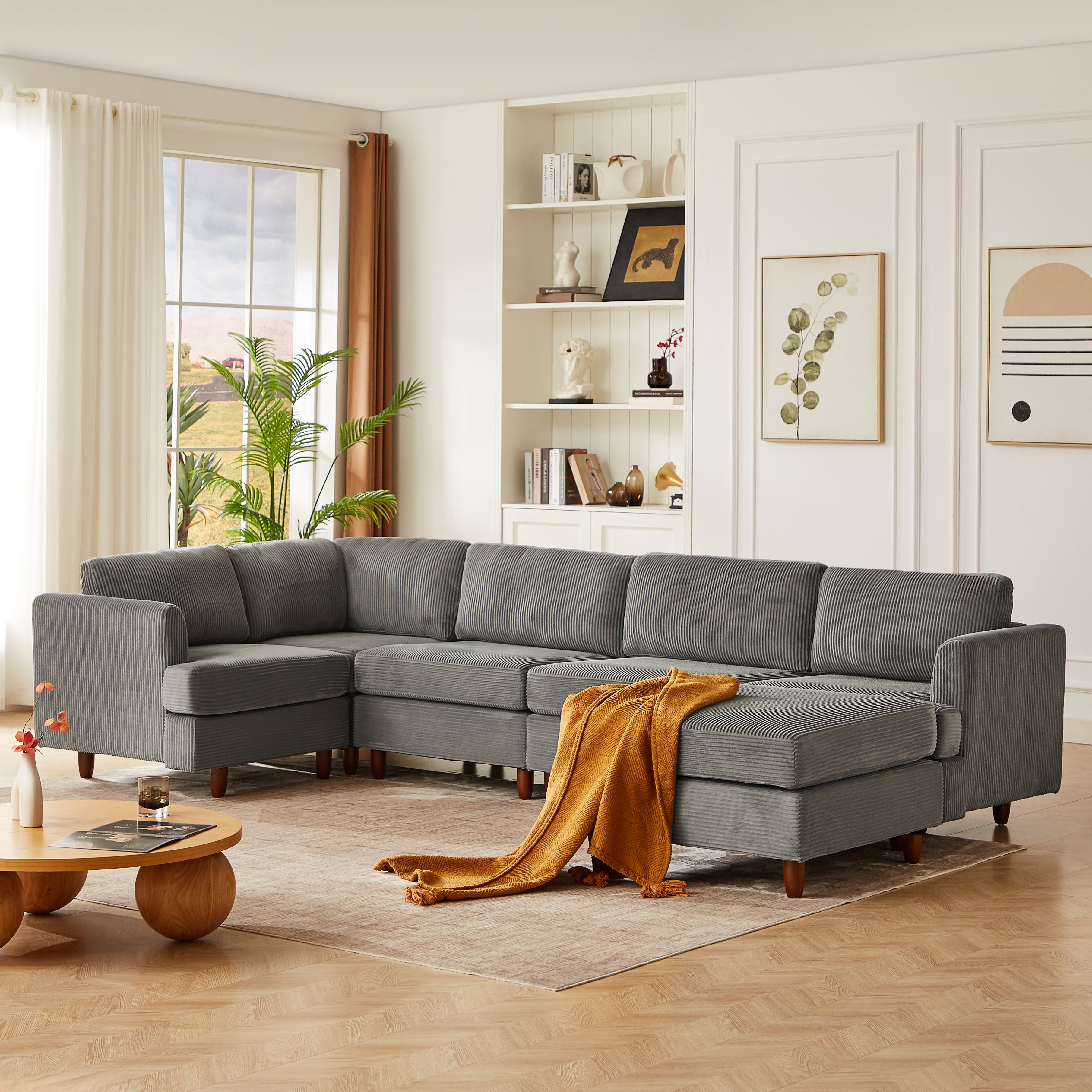 Modern Modular Sectional Couch - 6 Seaters Sleeper Sofa