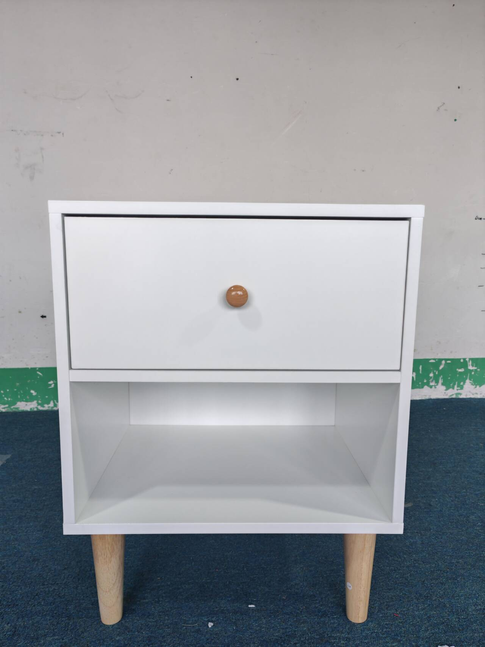23.22"H Wooden Nightstand with One Drawer One Shelf