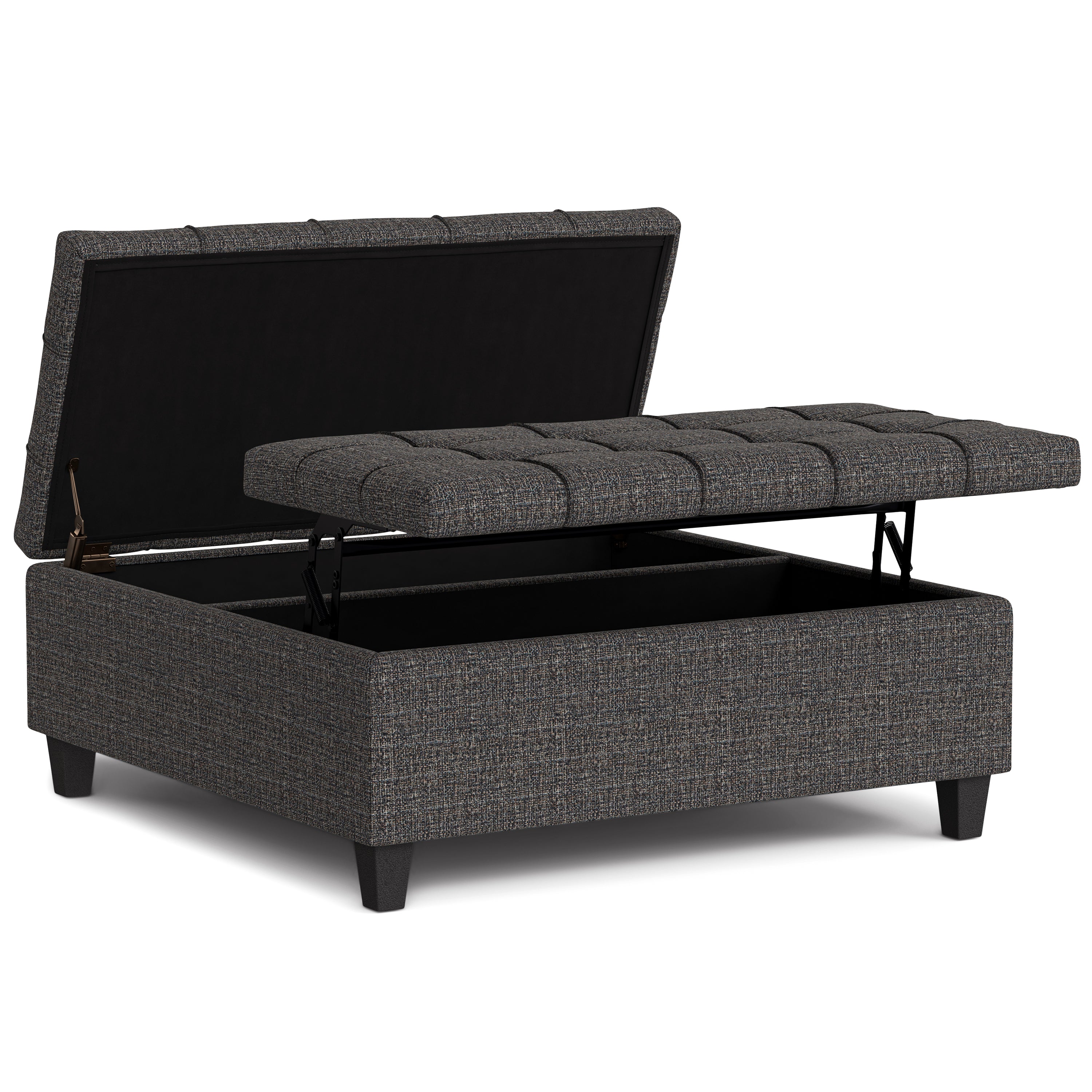 Harrison 40 Inch Wide Large Square Coffee Table Storage Ottoman