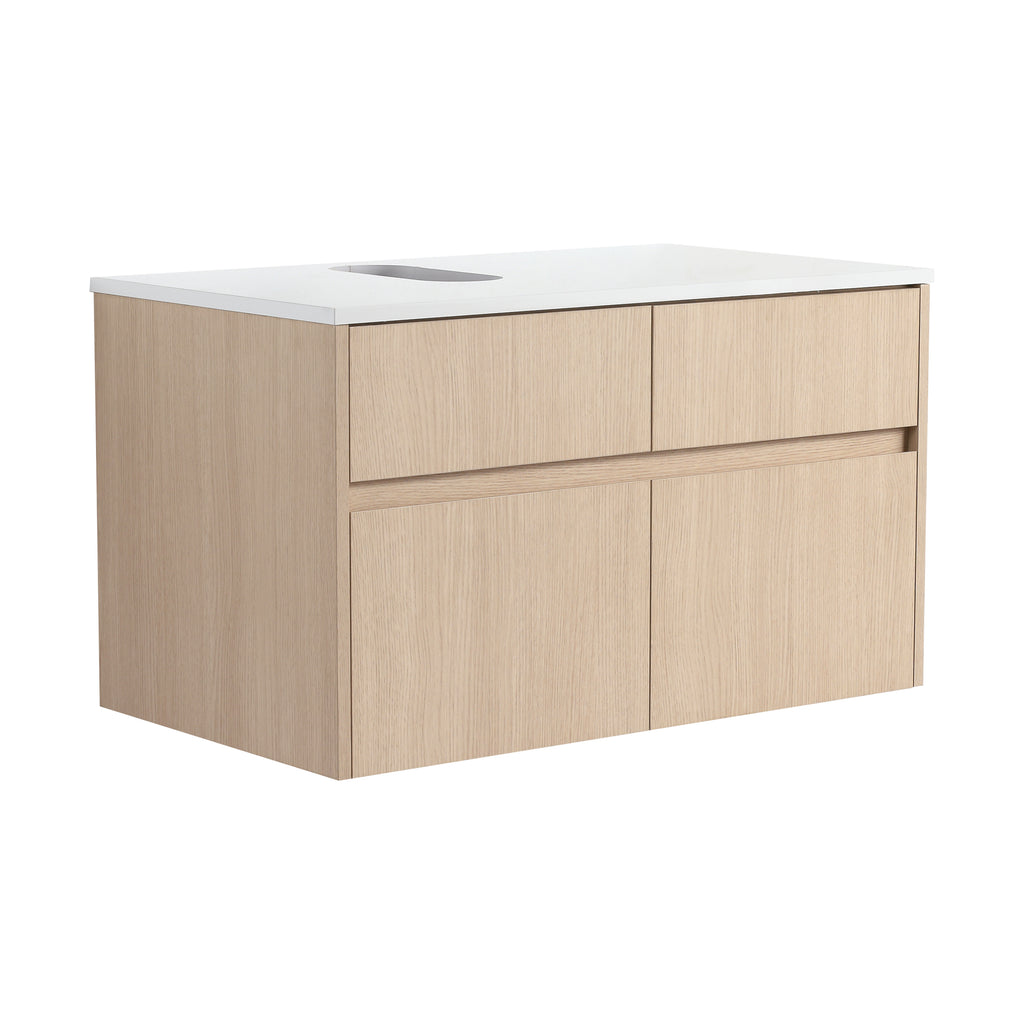 32 Inch Wall-Mounted Bathroom Vanity