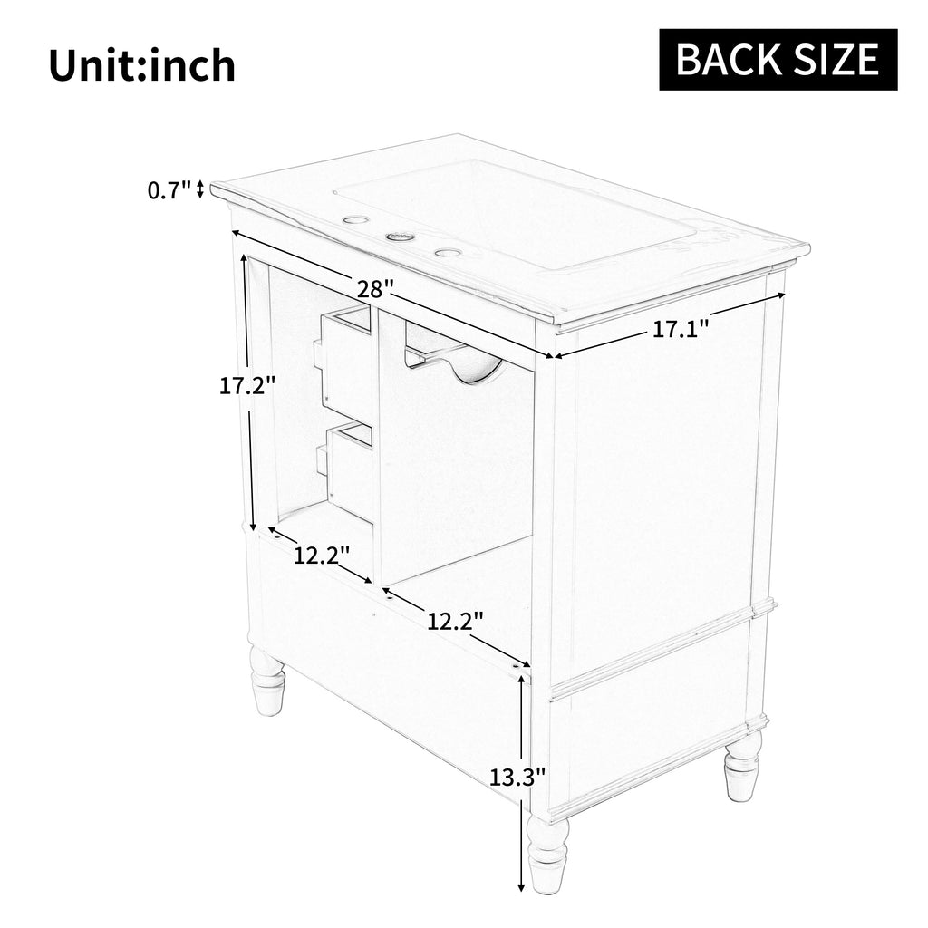30" Bathroom Vanity with Sink