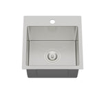 15" x 15" x 9" Stainless Steel Drop In Kitchen Sink