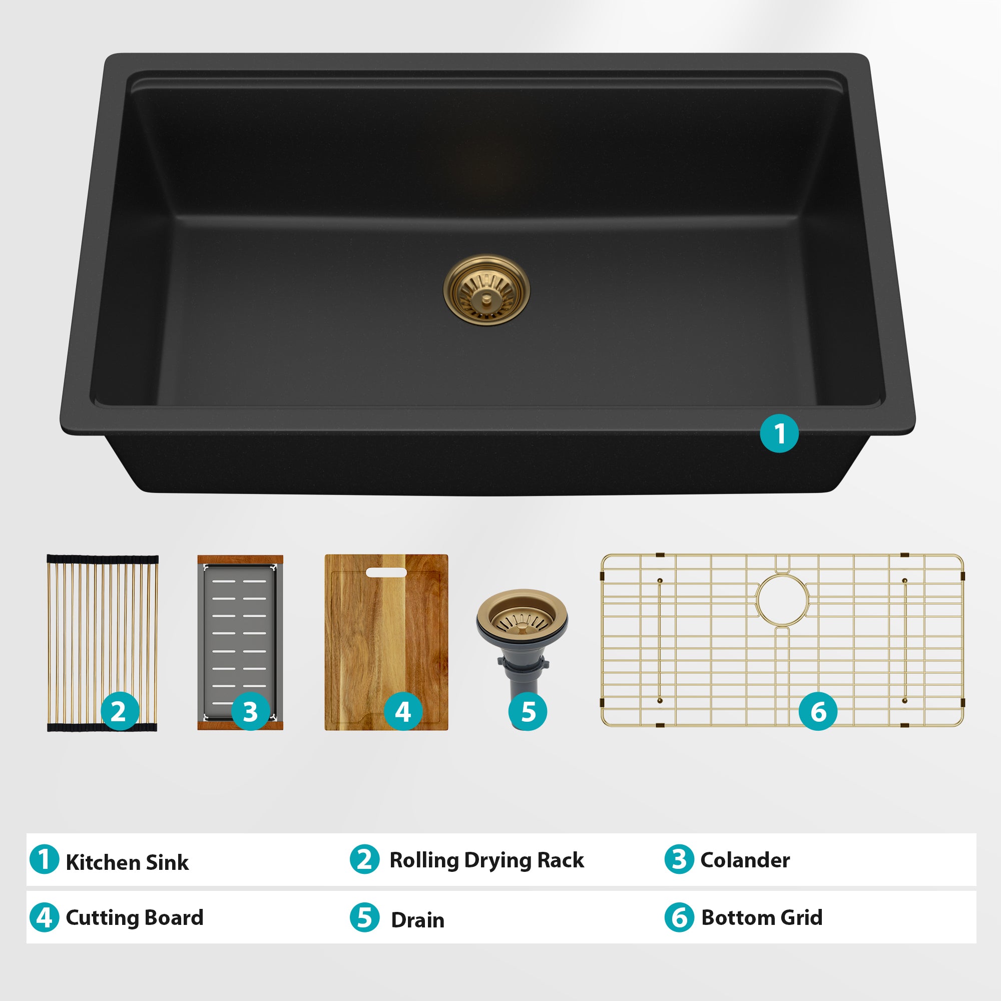 Quartz Kitchen Sink - 30" x 19" x 9.65"