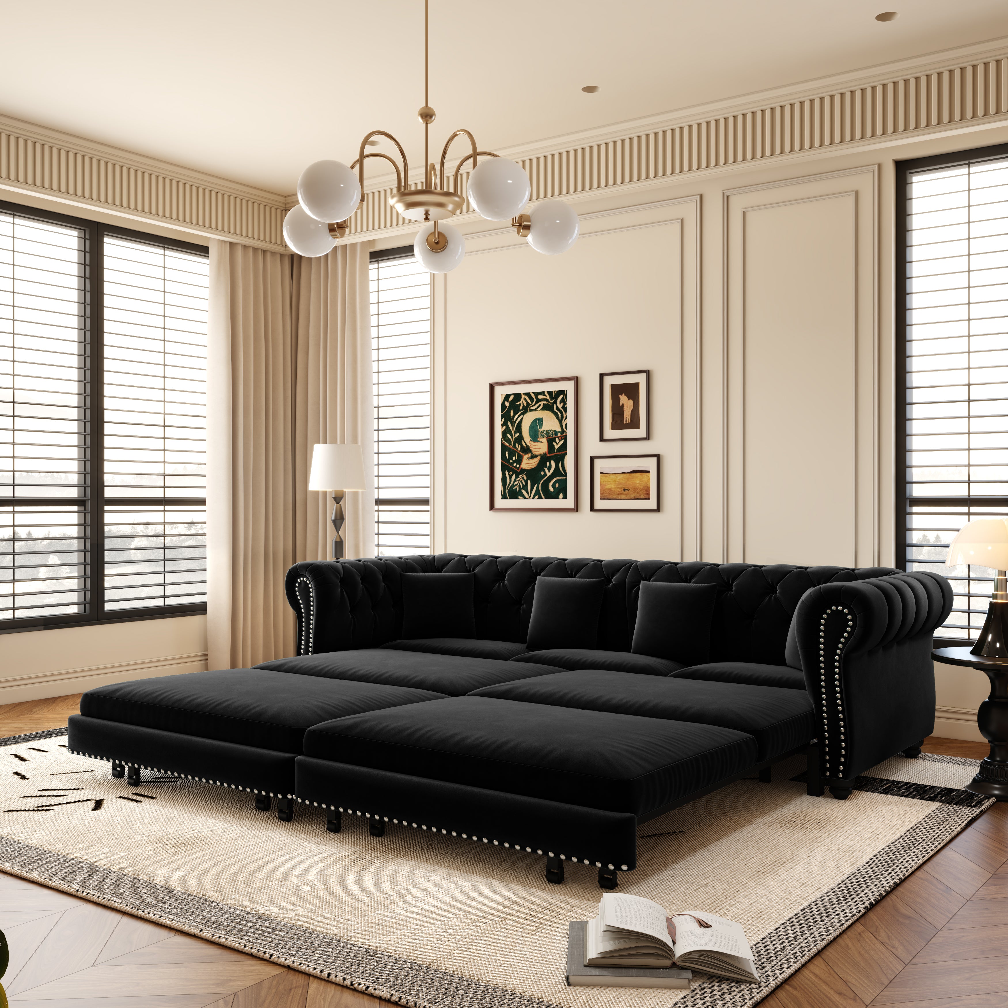 Chesterfield 3-in-1 Pull-Out Sofa Bed