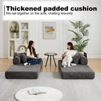 78.7-Inch Convertible Sleeper Sofa Bed with Cylindrical Pillow