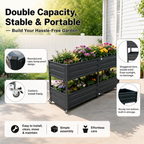 Dual Tier Staggered Elevated Metal Raised Garden Bed