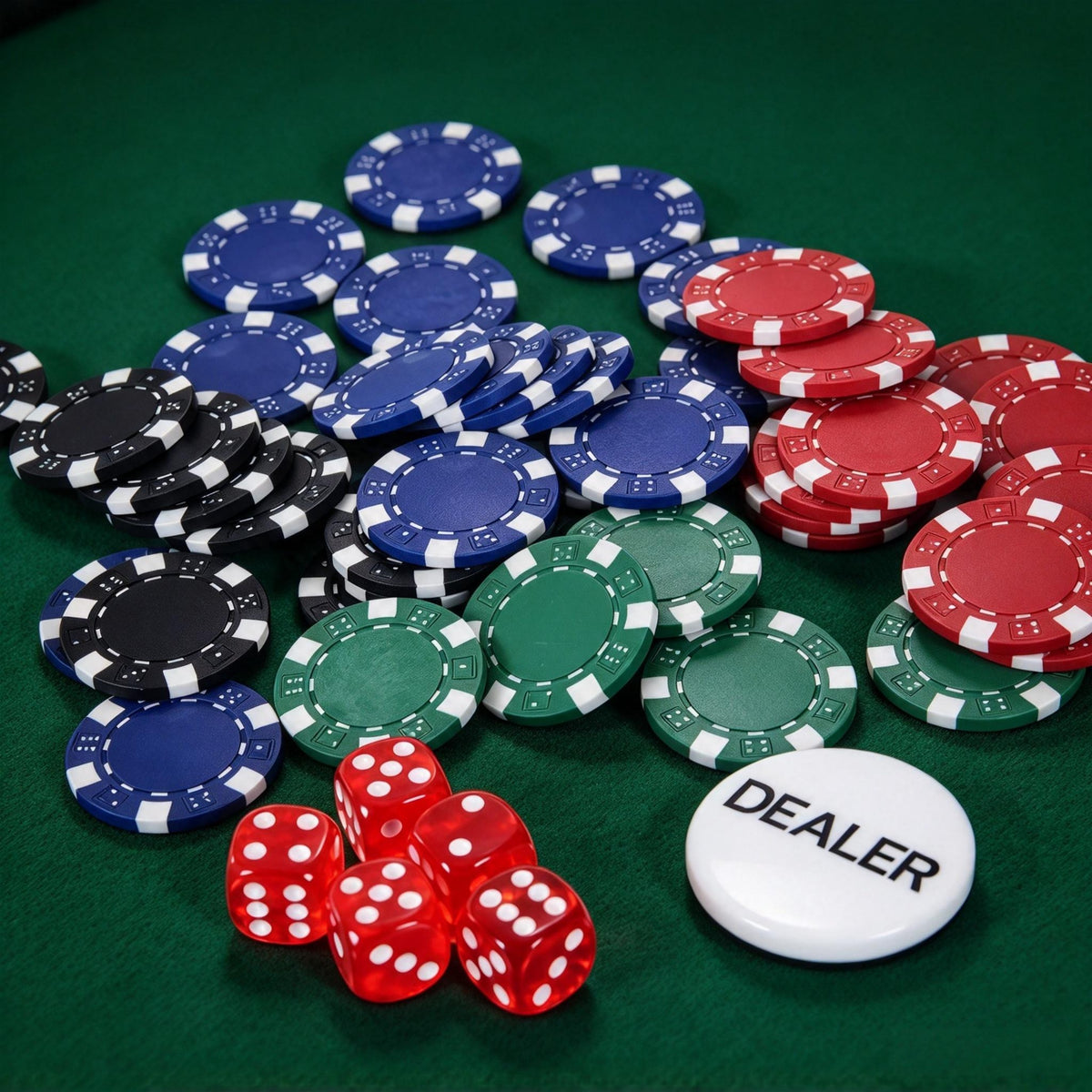 200 Striped Poker Chip Set with Aluminum Case, 2 Decks, Dice and Dealer Button