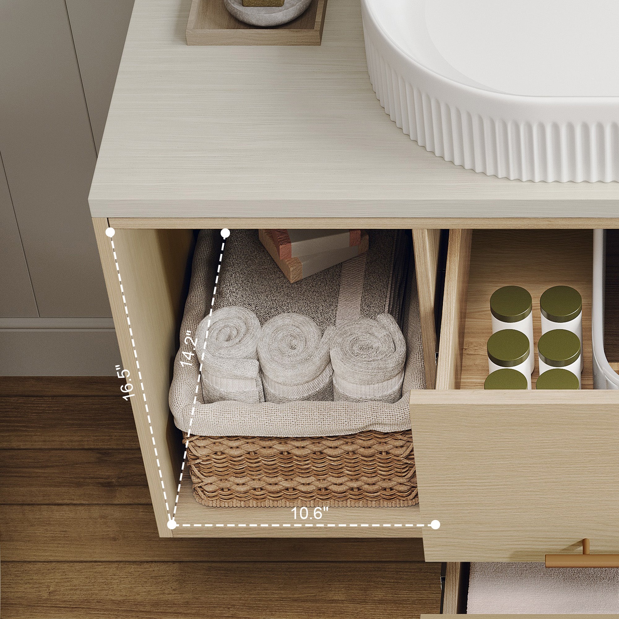 Modern 39.3 Wall-Mounted Bathroom Vanity