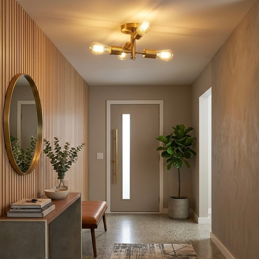 Ephemeral Four Lights Semi Flush Mount Pendant