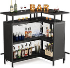 36” x 48” L-Shaped Home Bar Unit with Footrest