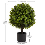 Boxwood Ball Shaped Artificial Topiary Shrubs Set of 2