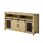 U_STYLE 59.3'' Sideboard with Sliding Barn Door and Mesh Panels