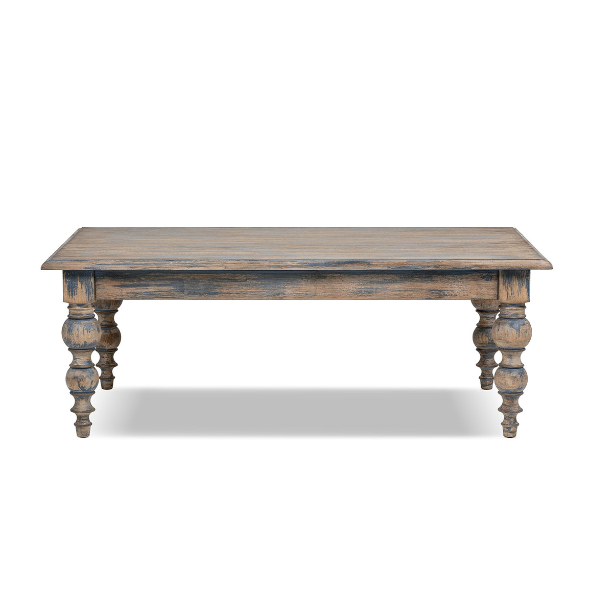 Rosalie Reclaimed Pine Coffee Table, 50-Inch, Vintage Blue
