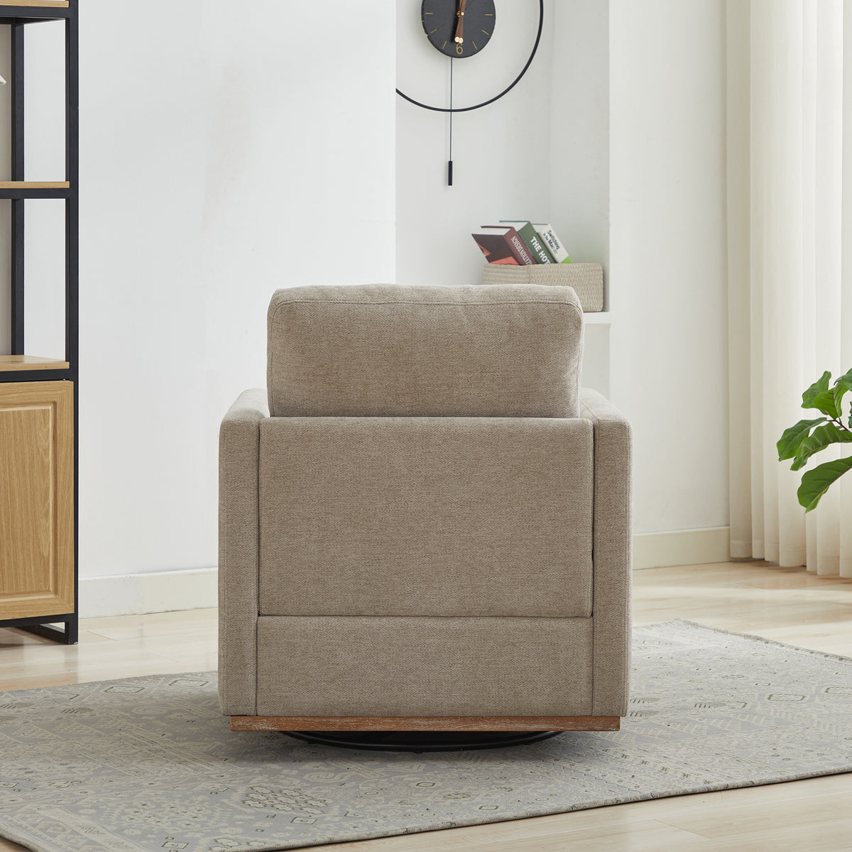 30.5"W Square Upholstered Swivel Accent Chair