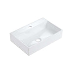 20"x14" Integrated Glossy White Ceramic Sink