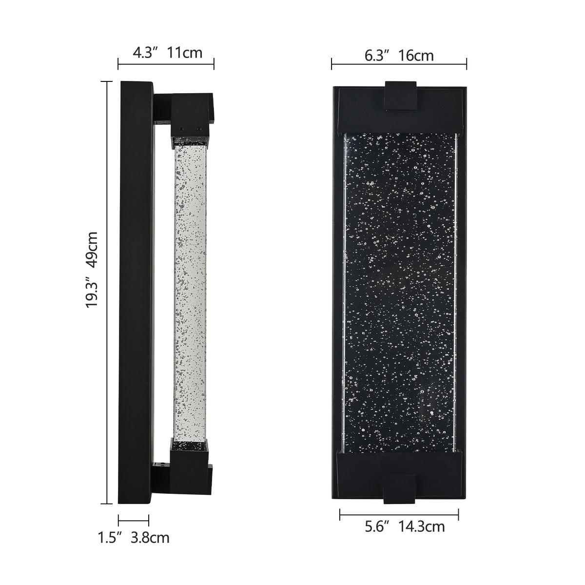Black Aluminum Finish Outdoor Wall Light
