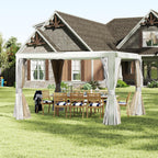 10x12 FT Outdoor Louvered Pergola with Adjustable Louvers
