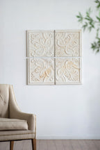 S/4 Distressed Wooden Square Wall Panels