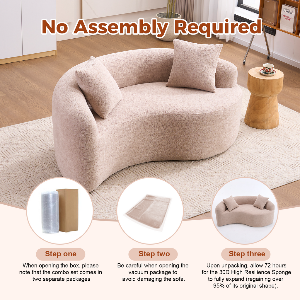 LY-042 S-Curved Chenille Sectional Sofa: Dual-Depth