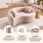 LY-042 S-Curved Chenille Sectional Sofa: Dual-Depth