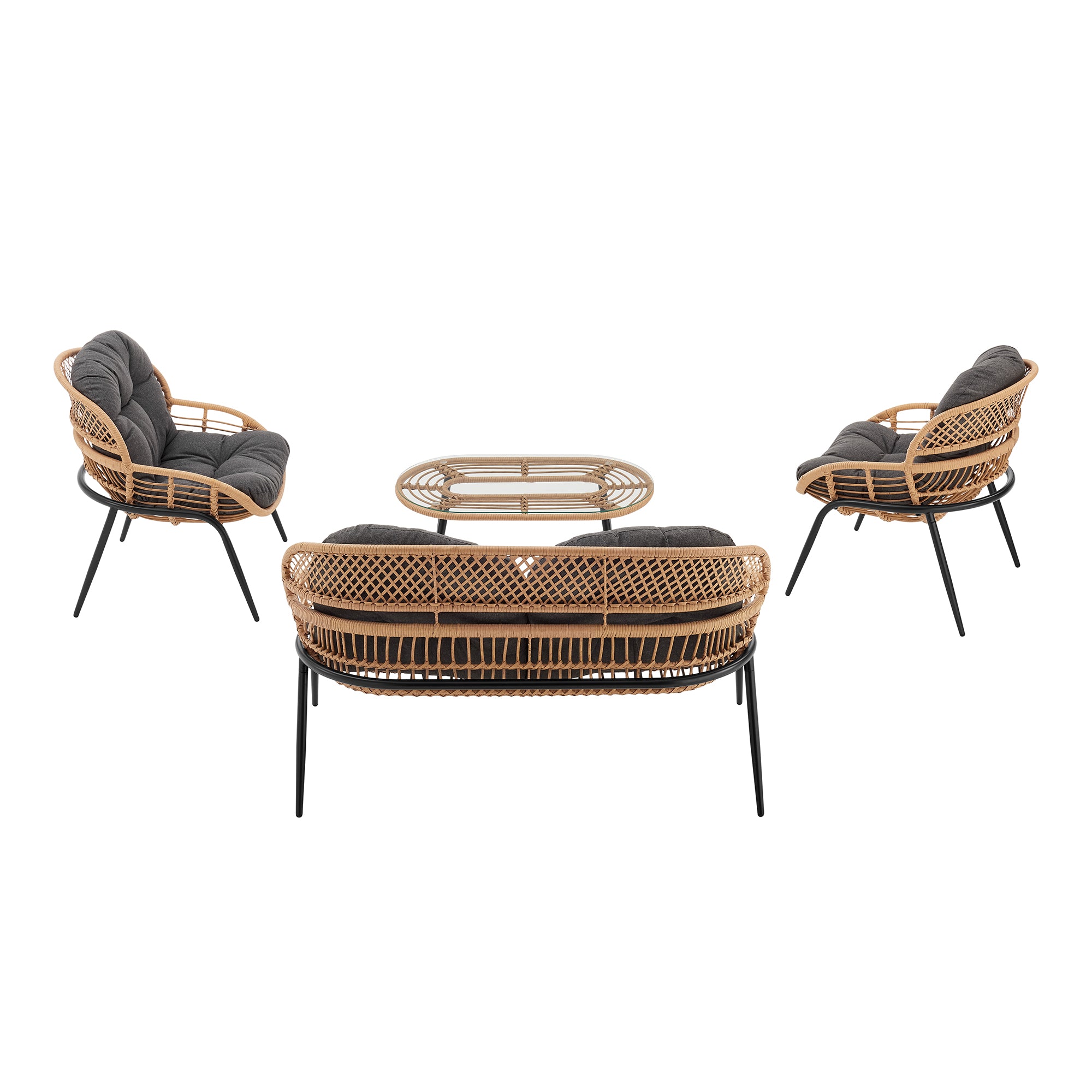 Pine 4-Piece Conversation Set