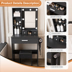 Vanity Table with Mirror & Adjustable LED Lights